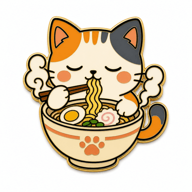 Cat Eating Ramen