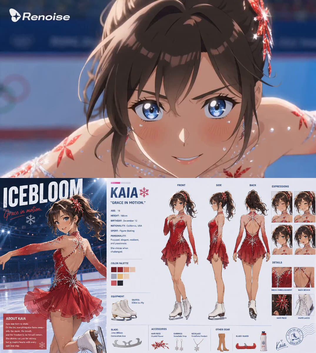 Anime Figure Skater Video Prompt reference